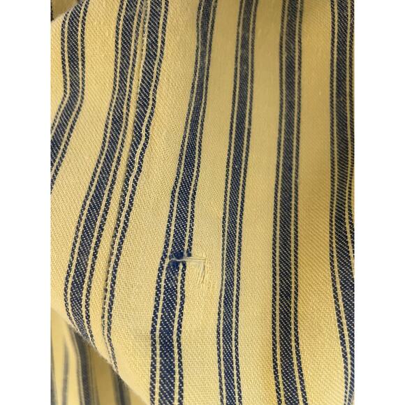 Levis Mens Shirt M Yellow Stripe Cotton Button Up Casual Office Western Rodeo - Picture 8 of 14